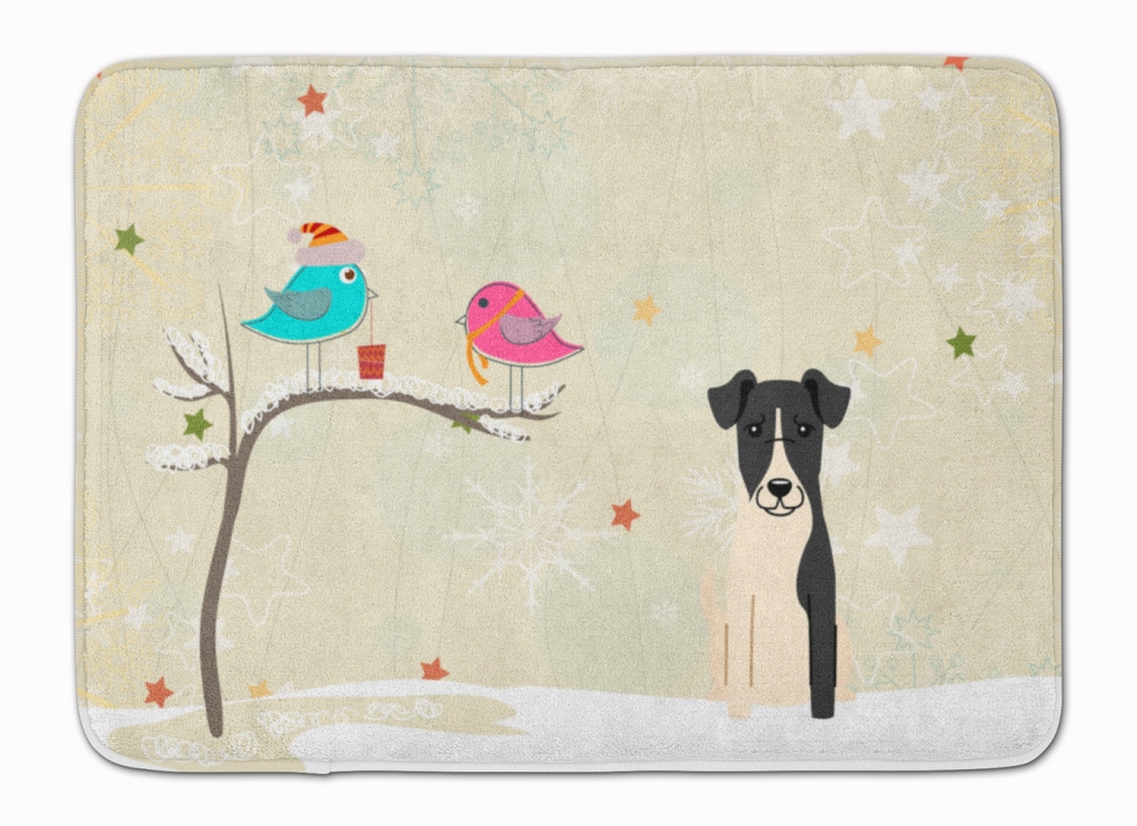 BB2570RUG Christmas Presents Smooth Fox Terrier Machine Washable Memory Foam Mat