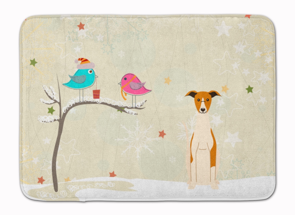 BB2571RUG Christmas Presents Friends Whippet Machine Washable Memory Foam Mat