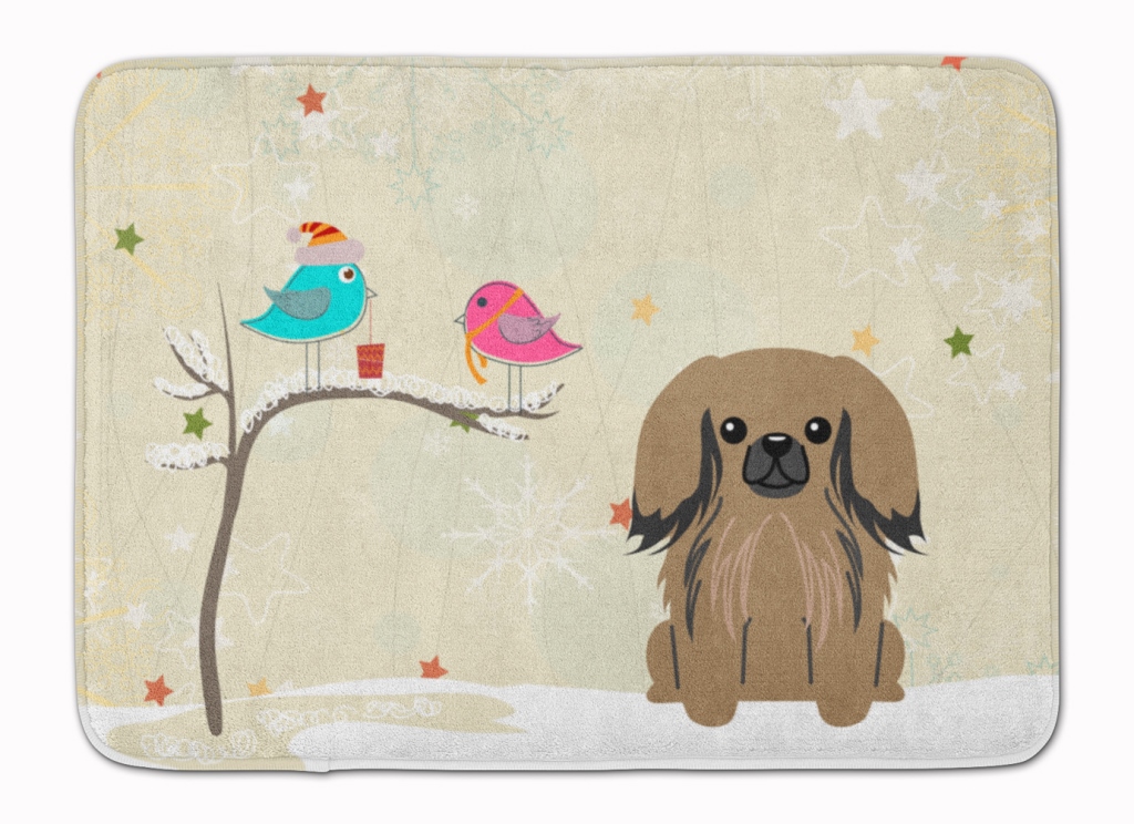 Christmas Presents Pekingnese Tan Machine Washable Memory Foam Mat