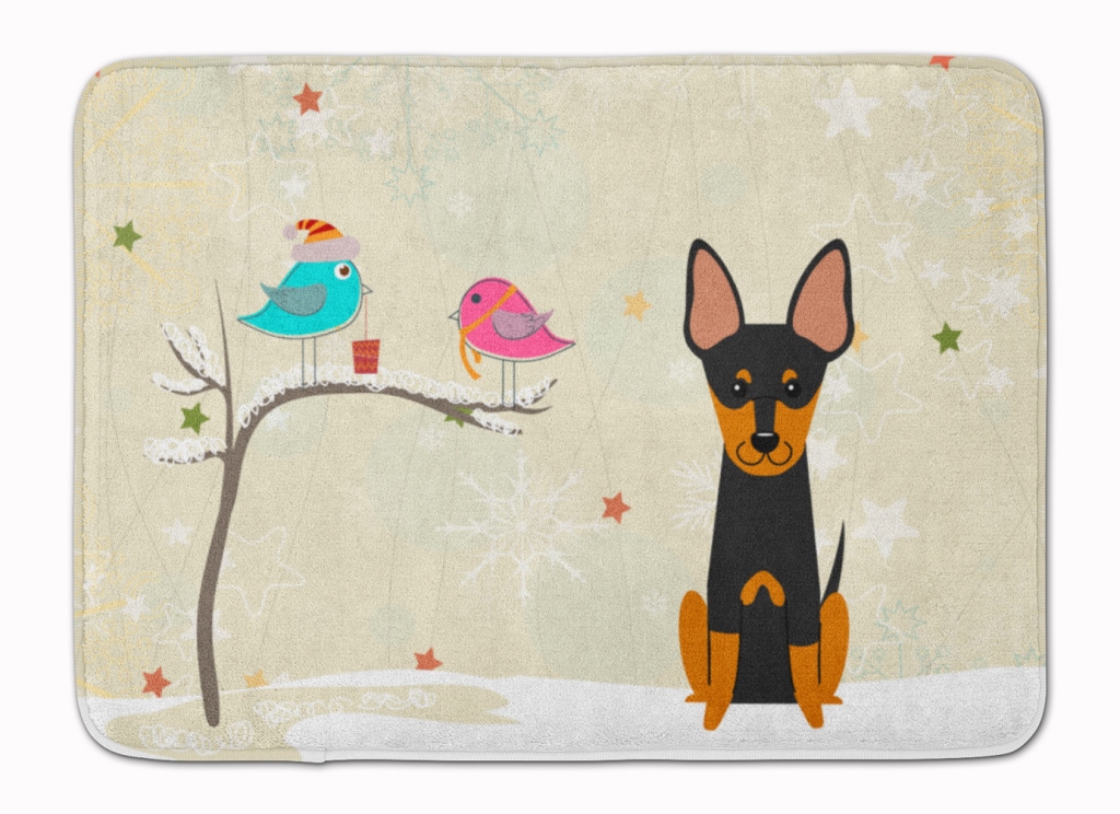 Christmas Presents English Toy Terrier Machine Washable Memory Foam Mat