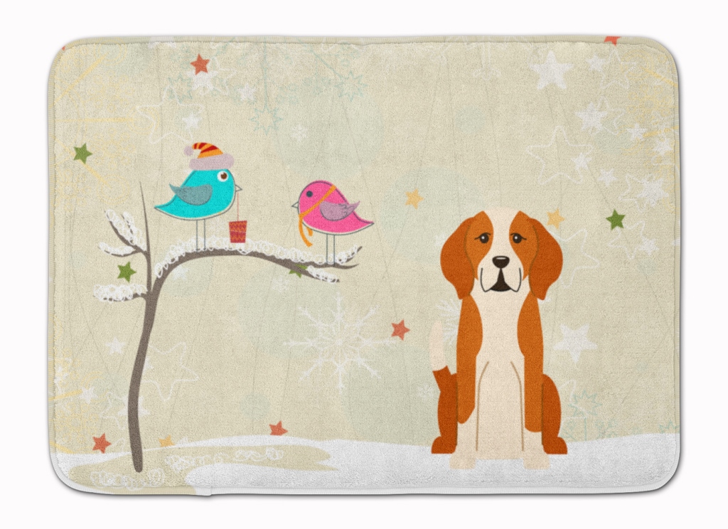 BB2582RUG Christmas Presents English Foxhound Machine Washable Memory Foam Mat