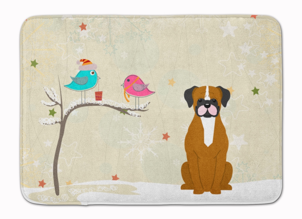 Christmas Presents Flashy Fawn Boxer Machine Washable Memory Foam Mat