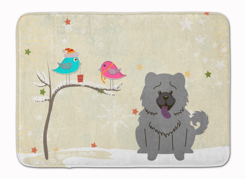 BB2611RUG Christmas Presents Chow Chow Blue Machine Washable Memory Foam Mat