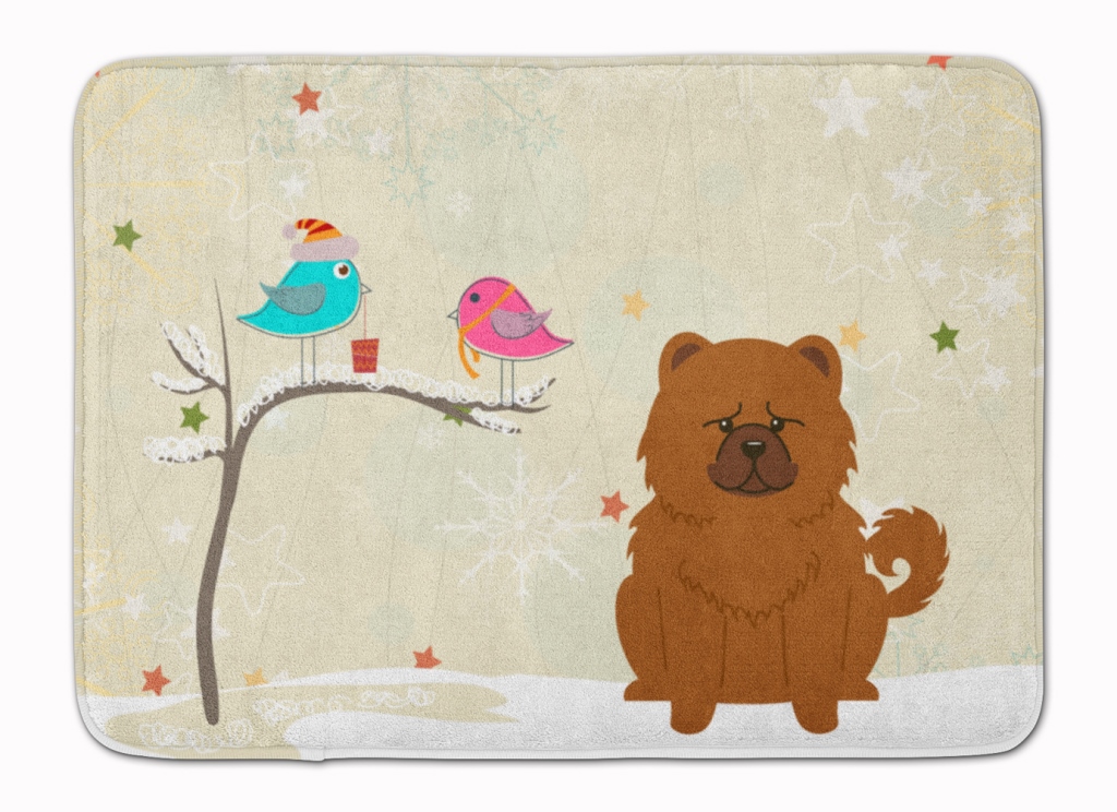 BB2614RUG Christmas Presents Friend Chow Chow Red Machine Washable Memory Foam Mat