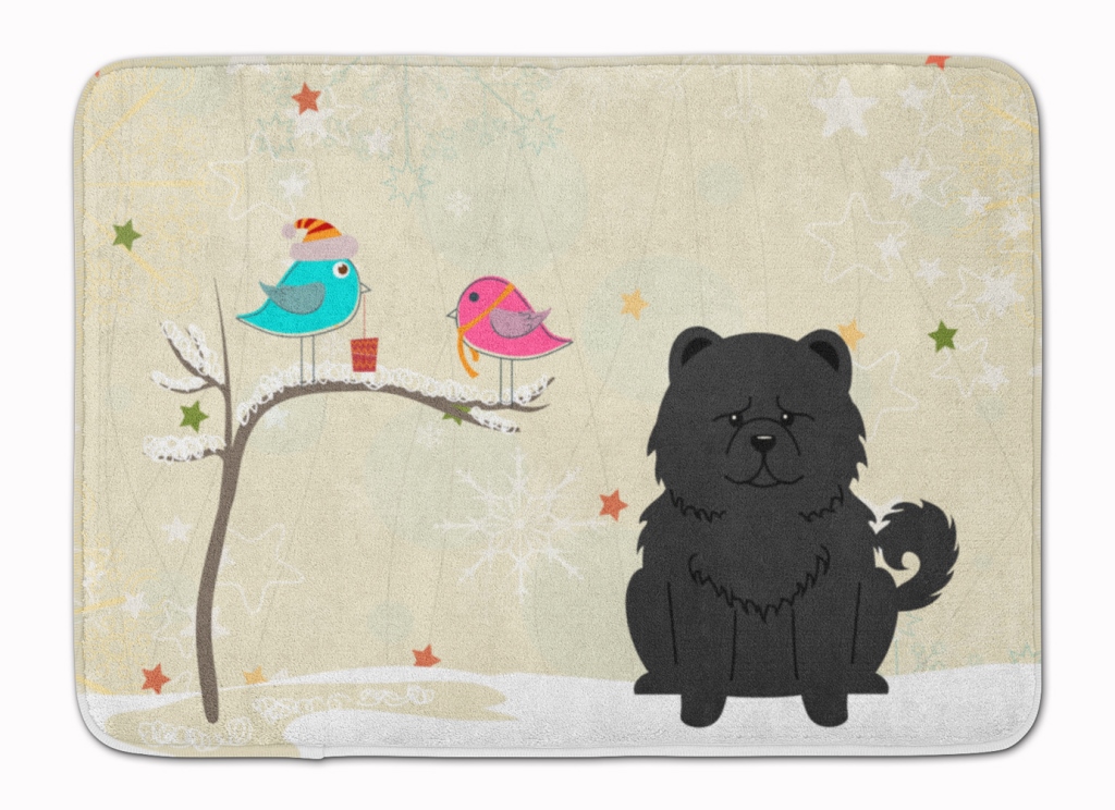BB2615RUG Christmas Presents Chow Chow Black Machine Washable Memory Foam Mat