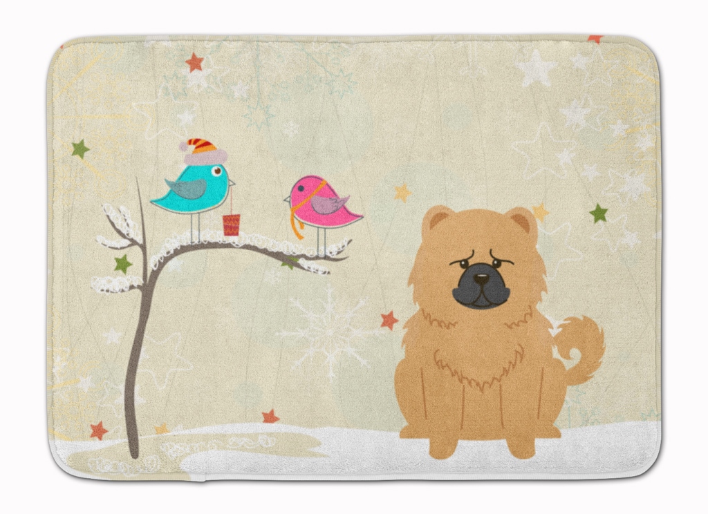 BB2616RUG Christmas Presents Chow Chow Cream Machine Washable Memory Foam Mat