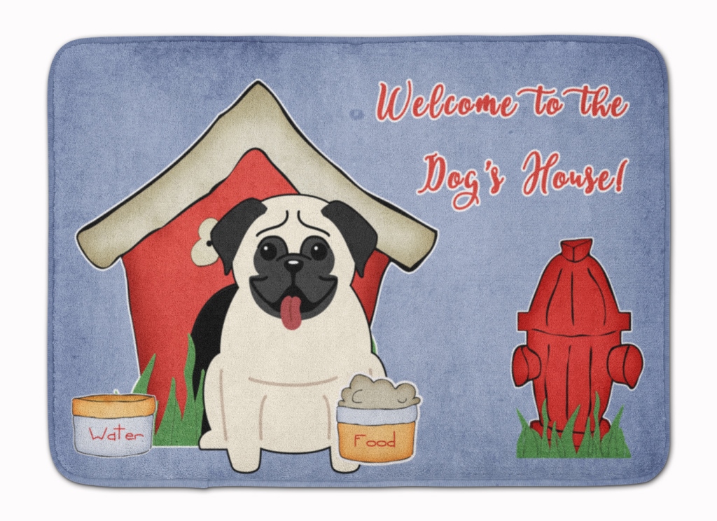 BB2758RUG Dog House Collection Pug Cream Machine Washable Memory Foam Mat
