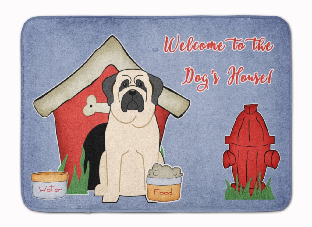 BB2771RUG Dog House Collection Mastiff White Machine Washable Memory Foam Mat