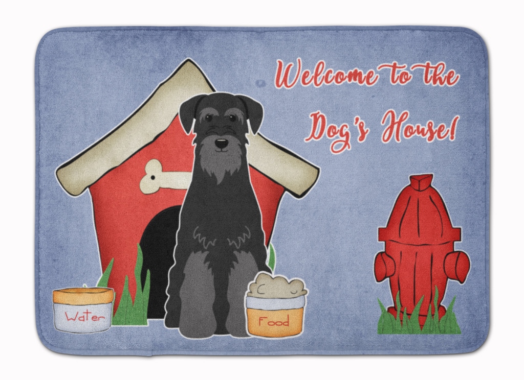 Dog House Standard Schnauzer Black Machine Washable Memory Foam Mat