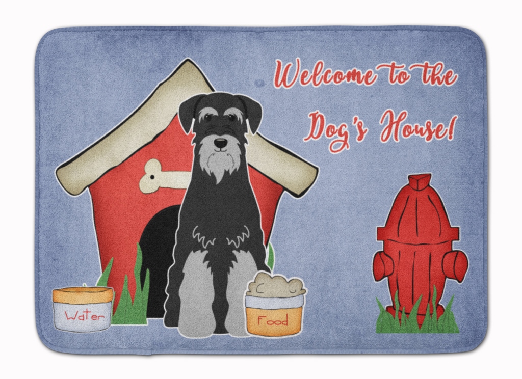 Dog House Standard Schnauzer Black & Grey Machine Washable Memory Foam Mat