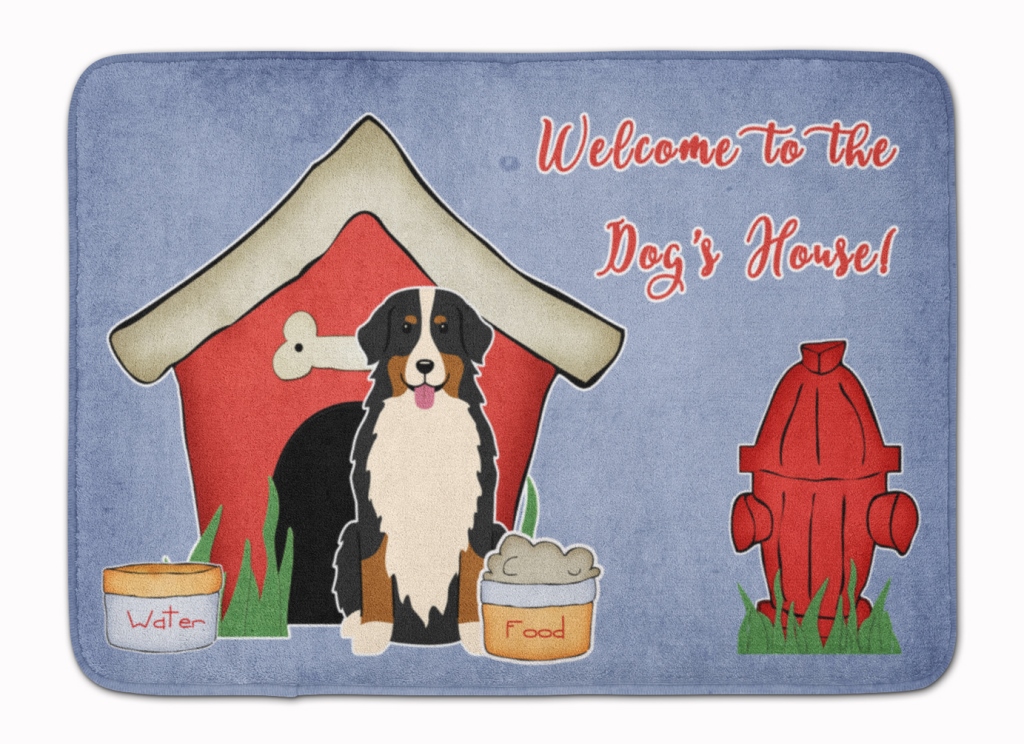 BB2790RUG Dog House Bernese Mountain Dog Machine Washable Memory Foam Mat