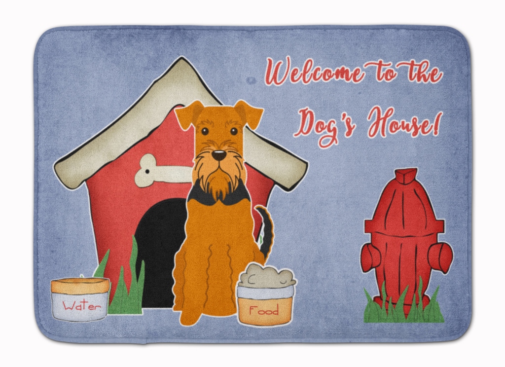 BB2795RUG Dog House Collection Airedale Machine Washable Memory Foam Mat