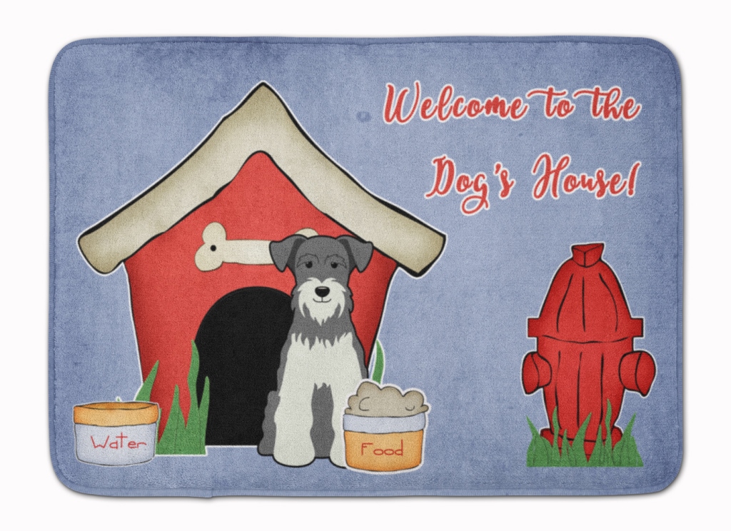 BB2808RUG Dog House Miniature Schanuzer Machine Washable Memory Foam Mat
