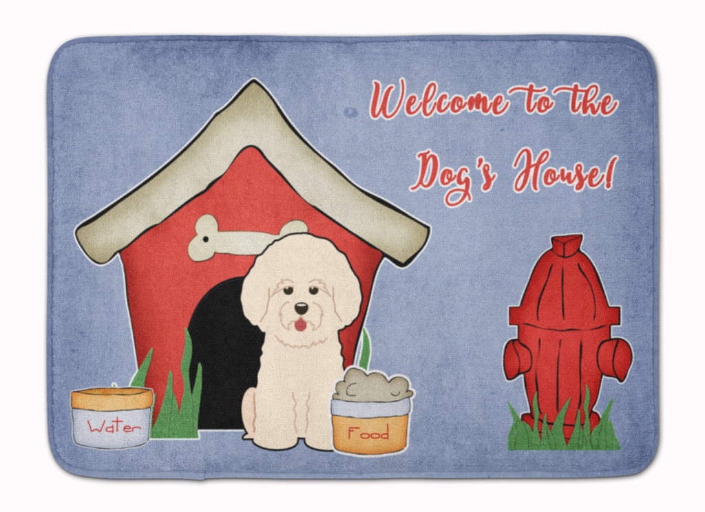 BB2829RUG Dog House Collection Bichon Frise Machine Washable Memory Foam Mat