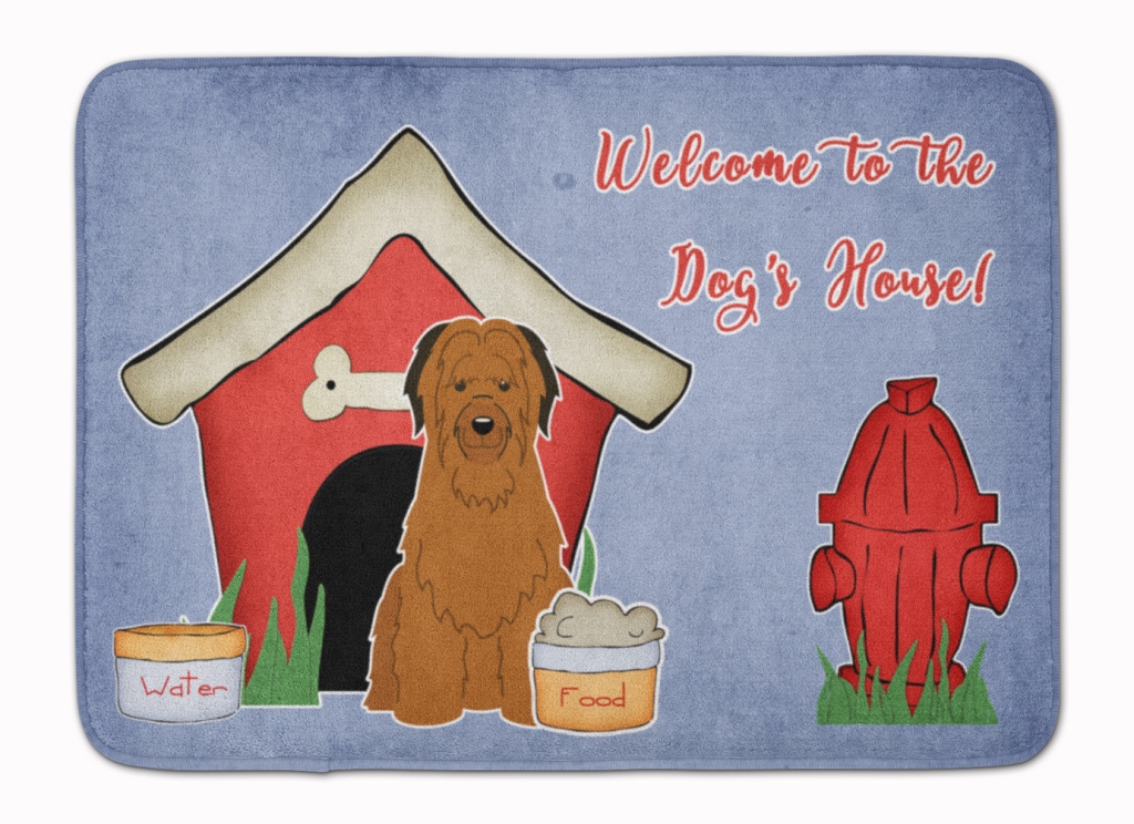 BB2836RUG Dog House Collection Briard Brown Machine Washable Memory Foam Mat