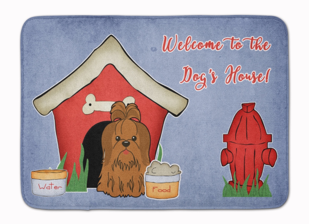 Dog House Shih Tzu Silver & Chocolate Machine Washable Memory Foam Mat