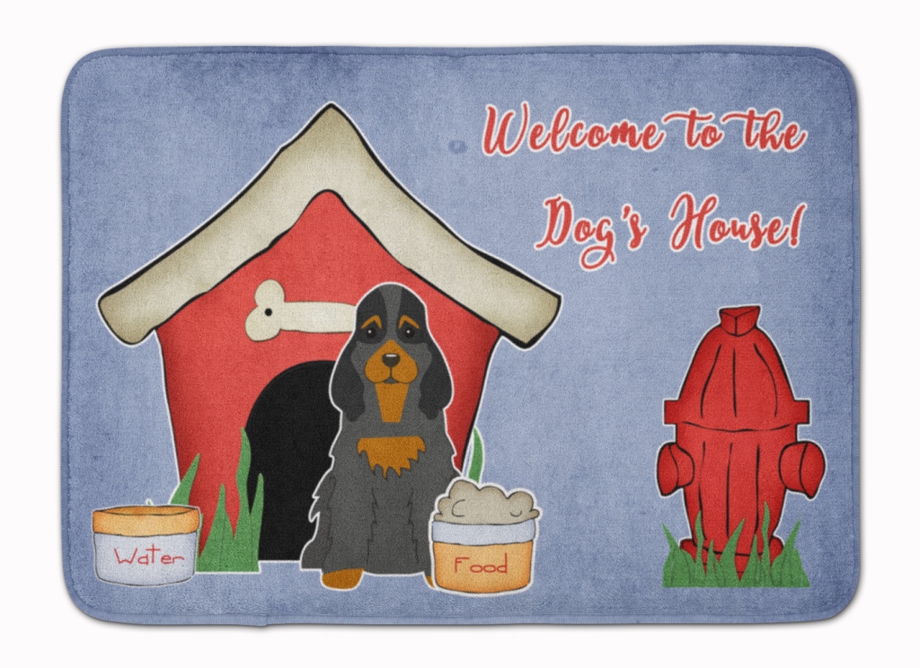 BB2847RUG Dog House Cocker Spaniel Black & Tan Machine Washable Memory Foam Mat