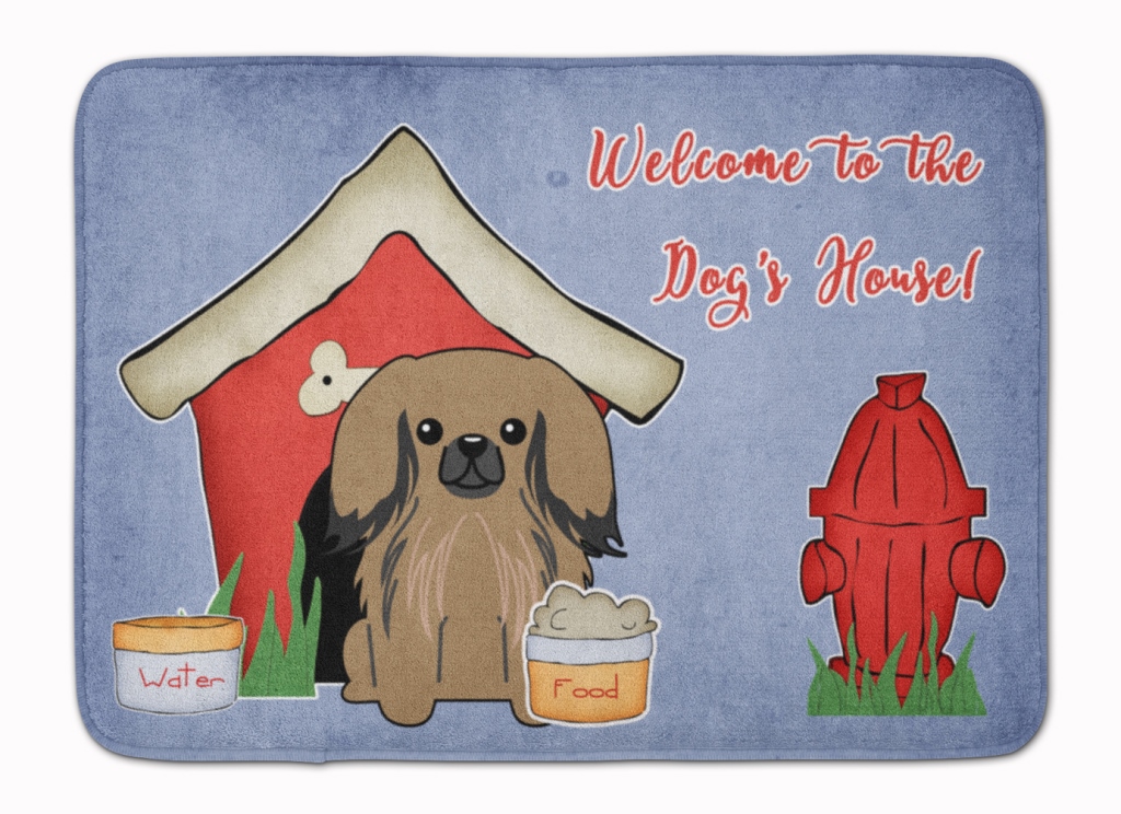 BB2856RUG Dog House Collection Pekingnese Tan Machine Washable Memory Foam Mat