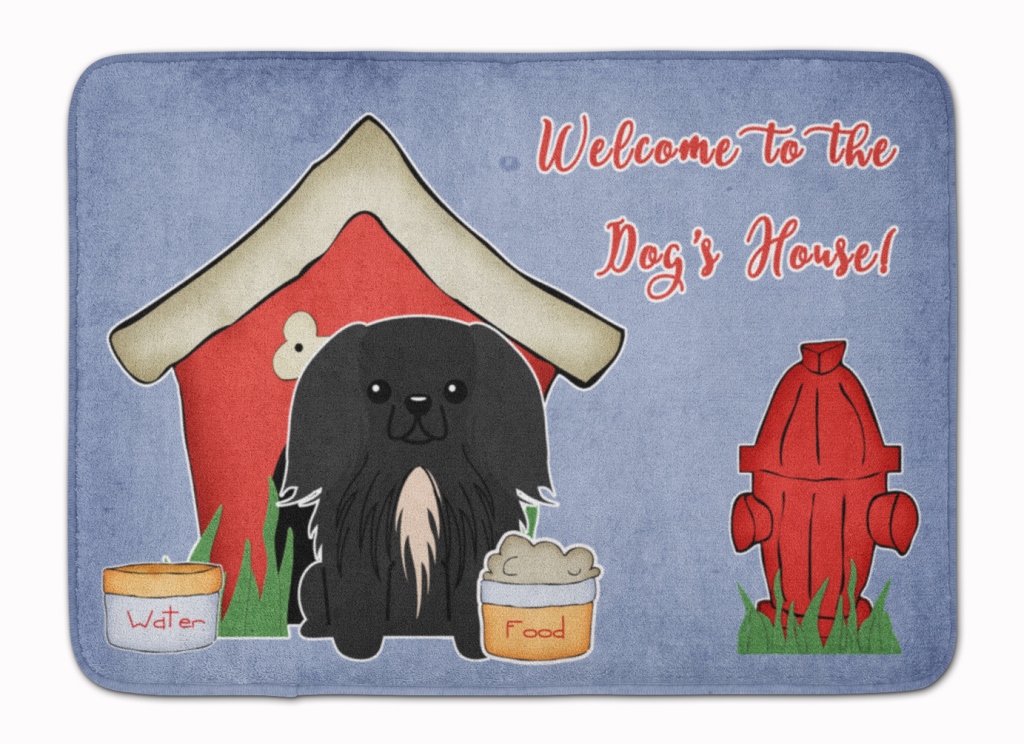 Dog House Collection Pekingnese Black Machine Washable Memory Foam Mat