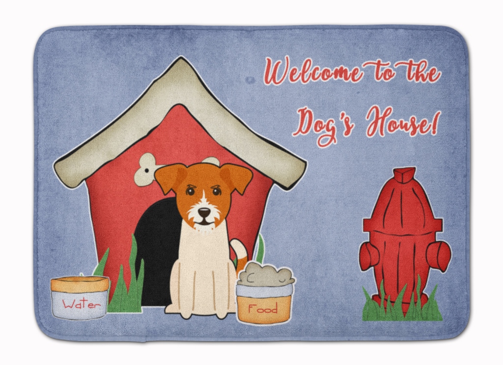 BB2862RUG Dog House Jack Russell Terrier Machine Washable Memory Foam Mat