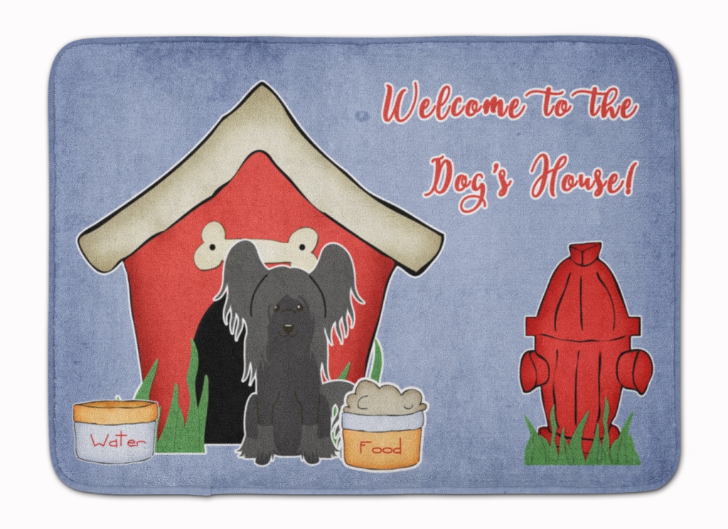 Dog House Chinese Crested Black Machine Washable Memory Foam Mat