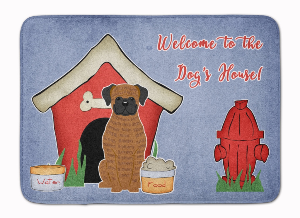 BB2871RUG Dog House Collection Brindle Boxer Machine Washable Memory Foam Mat