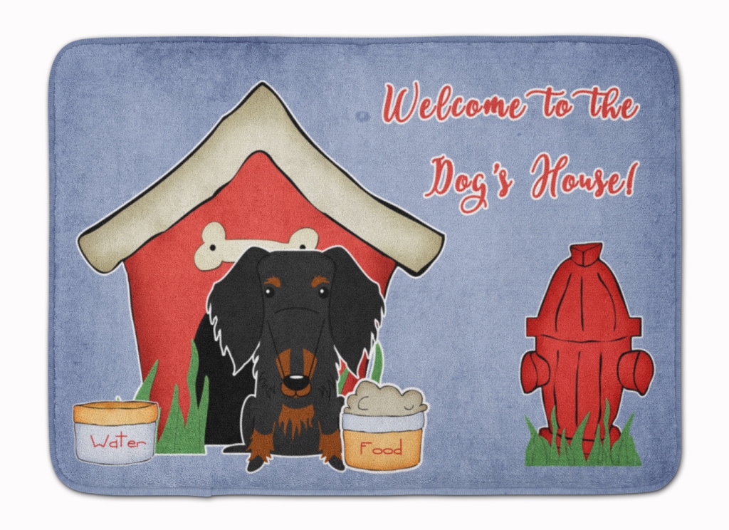 Dog House Wire Haired Dachshund Black Machine Washable Memory Foam Mat