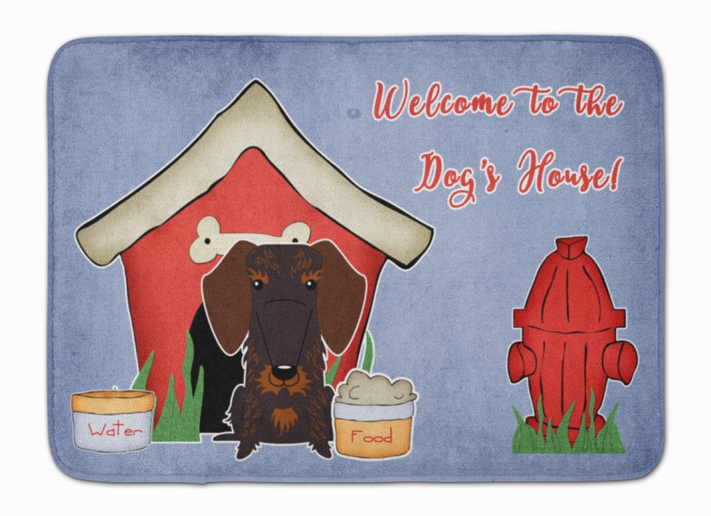 Dog House Wire Hair Dachshund Chocolate Machine Washable Memory Foam Mat