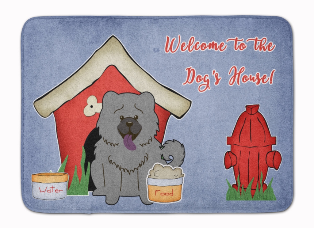 Dog House Collection Chow Chow Blue Machine Washable Memory Foam Mat