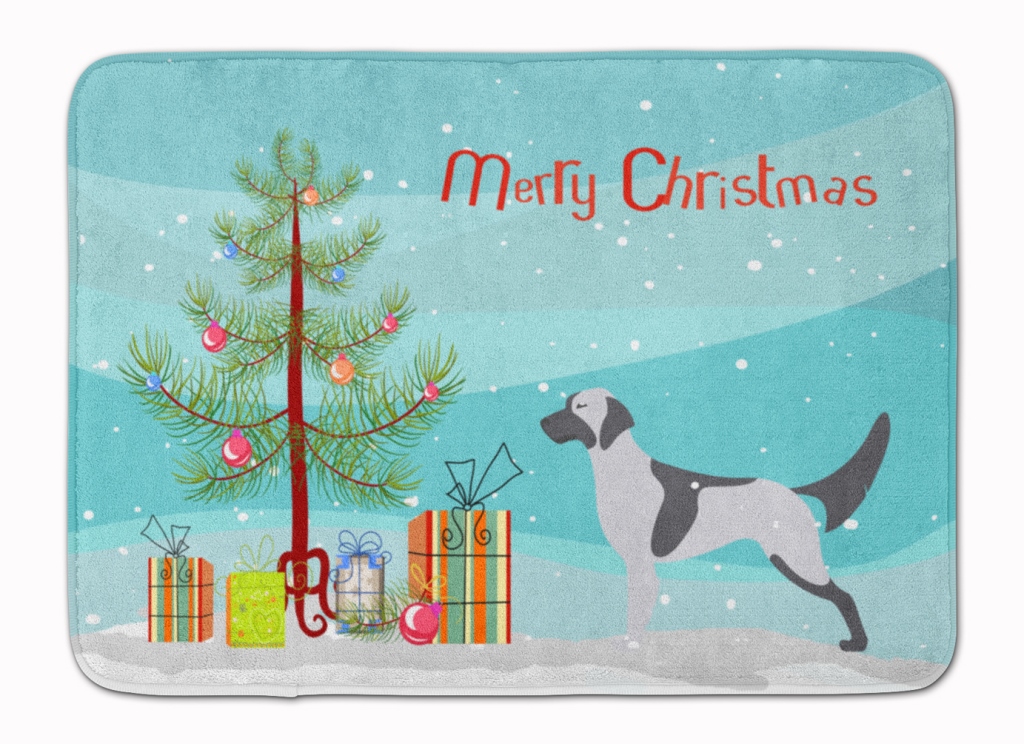 BB2899RUG English Setter Merry Christmas Tree Machine Washable Memory Foam Mat