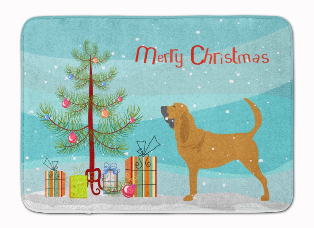 BB2902RUG Bloodhound Merry Christmas Tree Machine Washable Memory Foam Mat