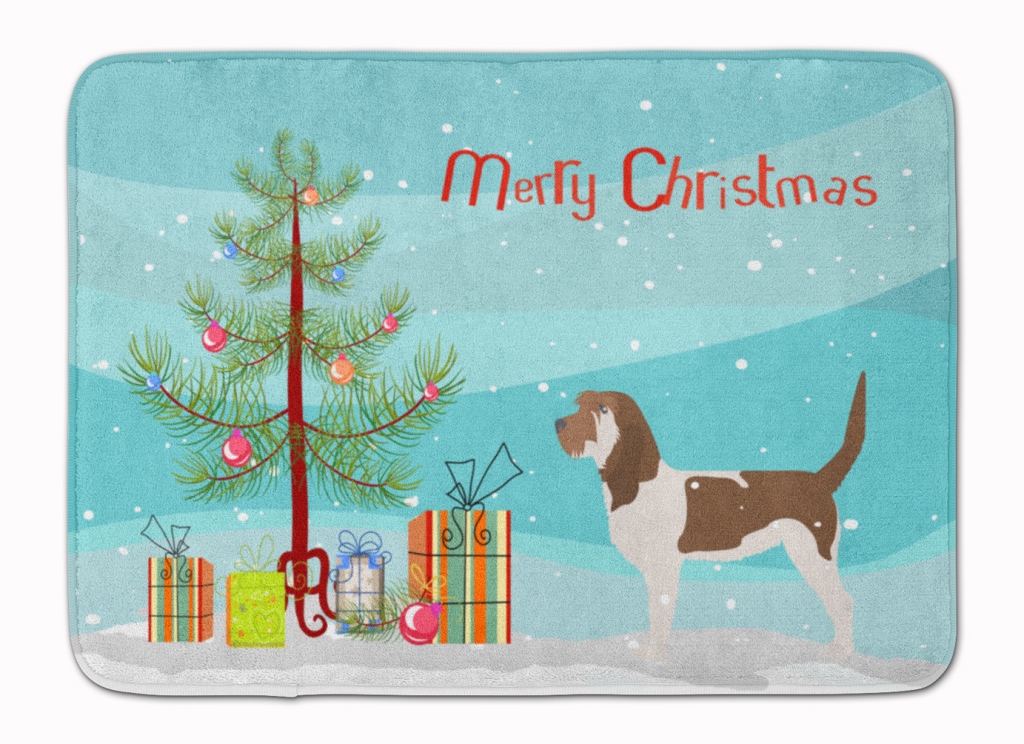 Grand Basset Griffon Vendeen Christmas Machine Washable Memory Foam Mat