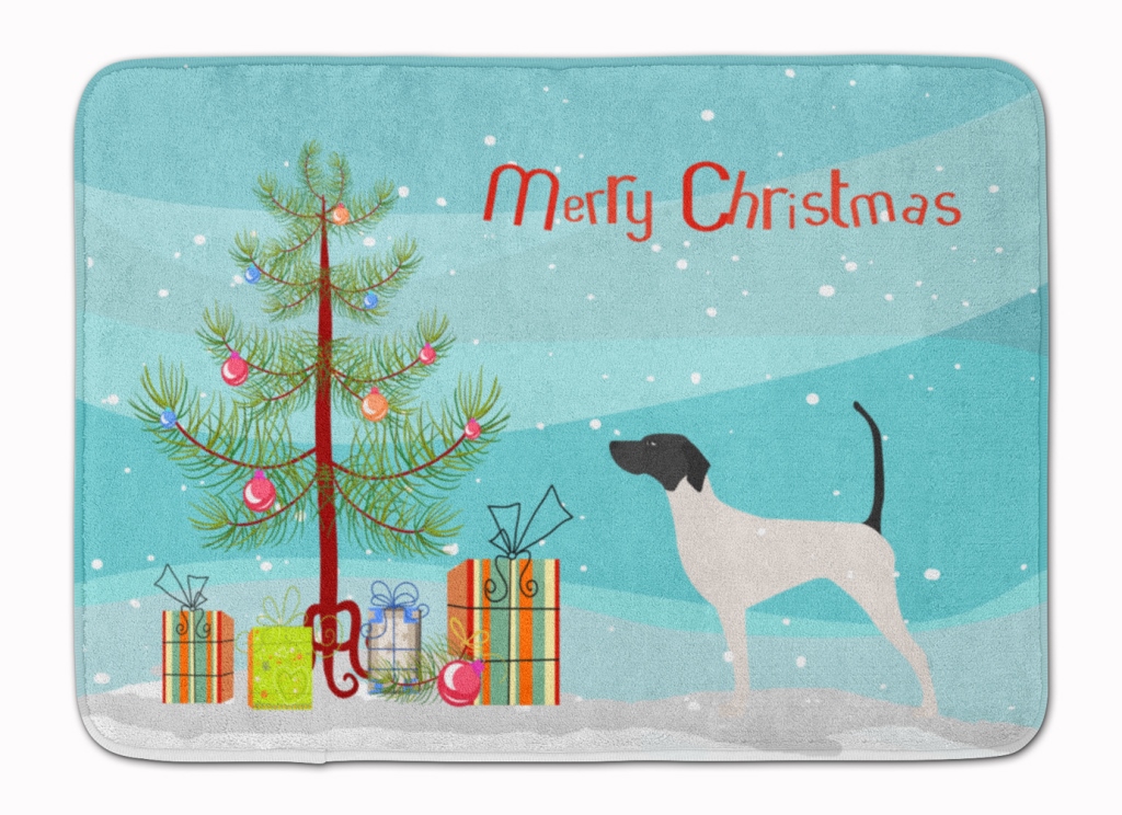 BB2913RUG English Pointer Merry Christmas Tree Machine Washable Memory Foam Mat