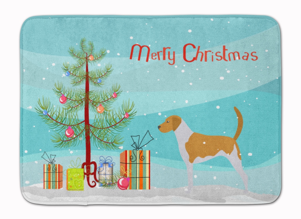 American Foxhound Merry Christmas Tree Machine Washable Memory Foam Mat