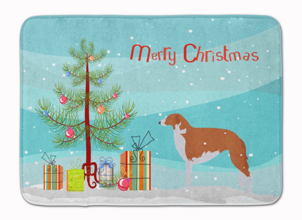 Borzoi Russian Greyhound Christmas Tree Machine Washable Memory Foam Mat