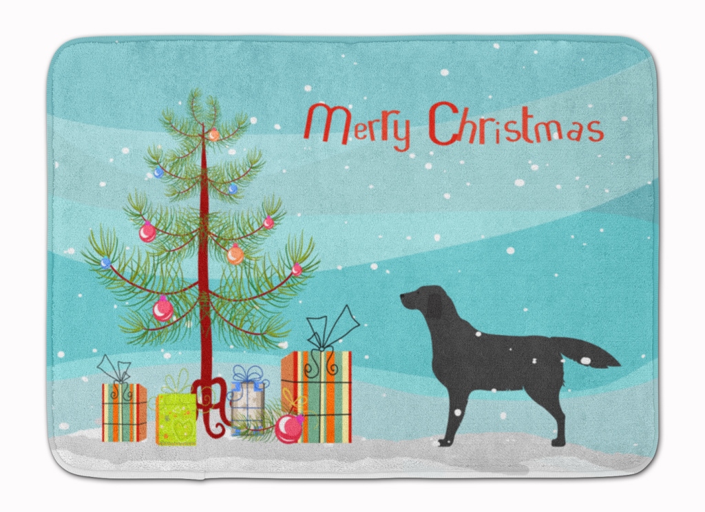 BB2926RUG Black Labrador Retriever Christmas Tree Machine Washable Memory Foam Mat