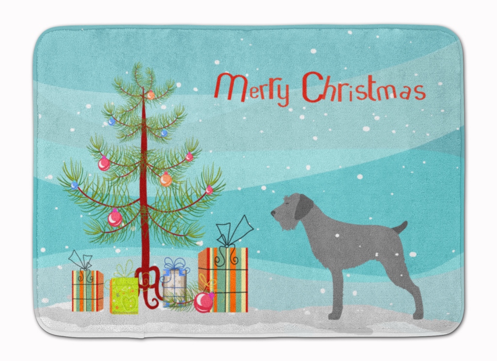 BB2929RUG German Wirehaired Pointer Christmas Machine Washable Memory Foam Mat