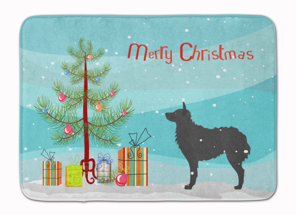 BB2939RUG Croatian Sheepdog Merry Christmas Tree Machine Washable Memory Foam Mat