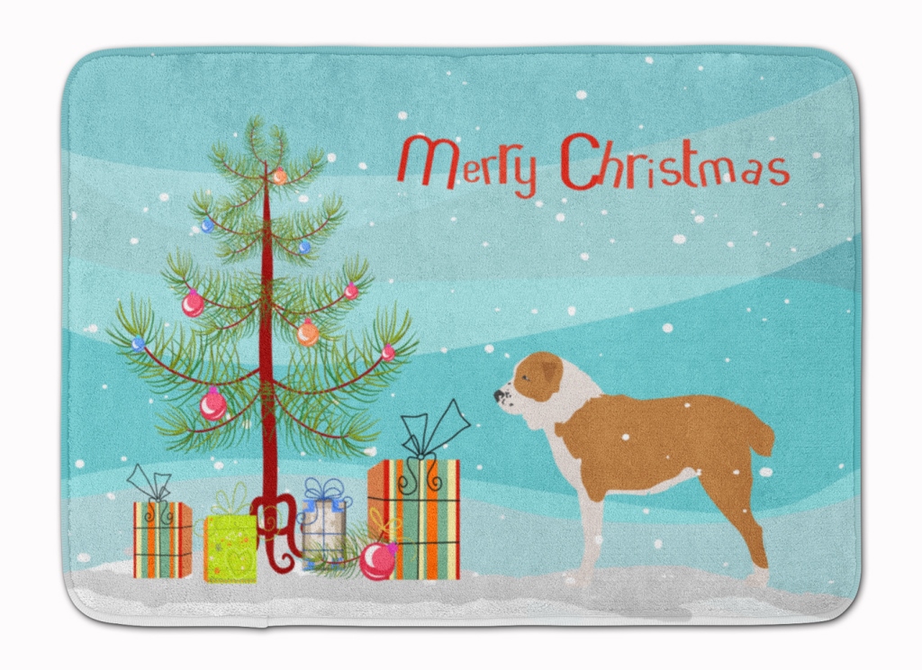 BB2946RUG Central Asian Shepherd Dog Christmas Machine Washable Memory Foam Mat