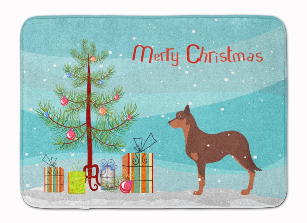 Australian Kelpie Dog Christmas Tree Machine Washable Memory Foam Mat