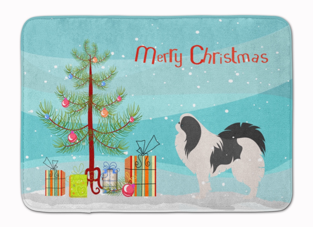BB2955RUG Japanese Chin Merry Christmas Tree Machine Washable Memory Foam Mat