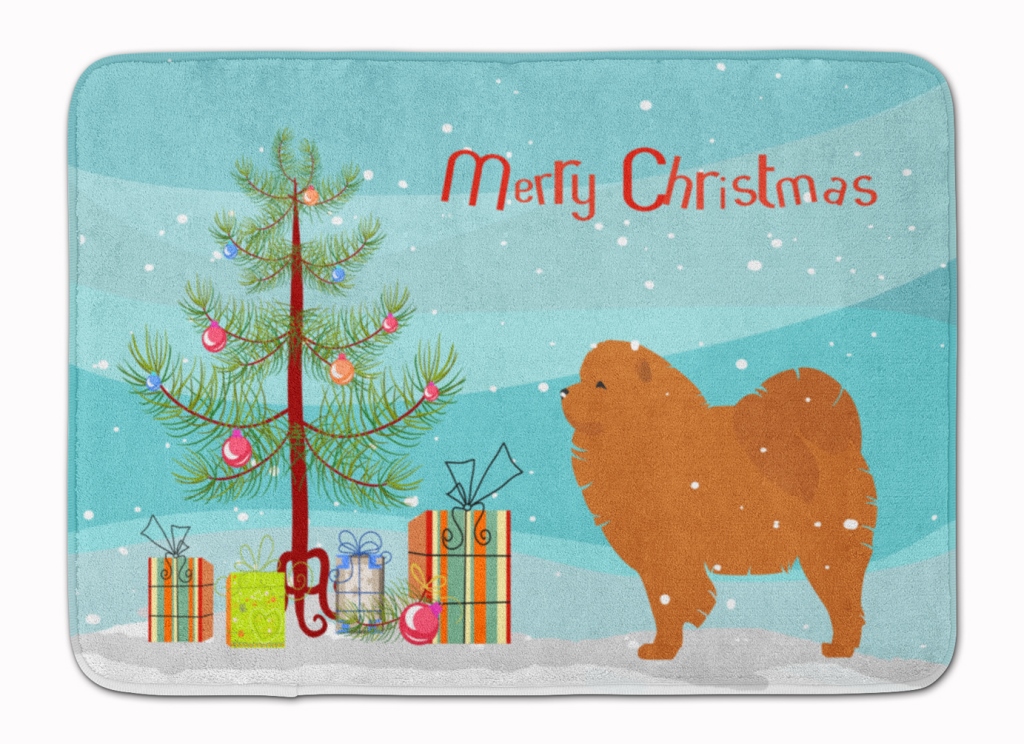 BB2969RUG Chow Chow Merry Christmas Tree Machine Washable Memory Foam Mat