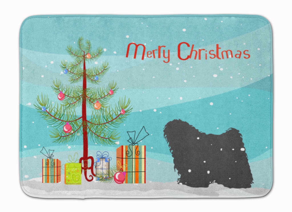 BB2981RUG Puli Merry Christmas Tree Machine Washable Memory Foam Mat