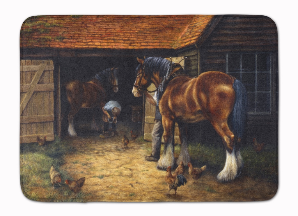 BDBA0086RUG Horse & Blacksmith by Daphne Baxter Machine Washable Memory Foam Mat