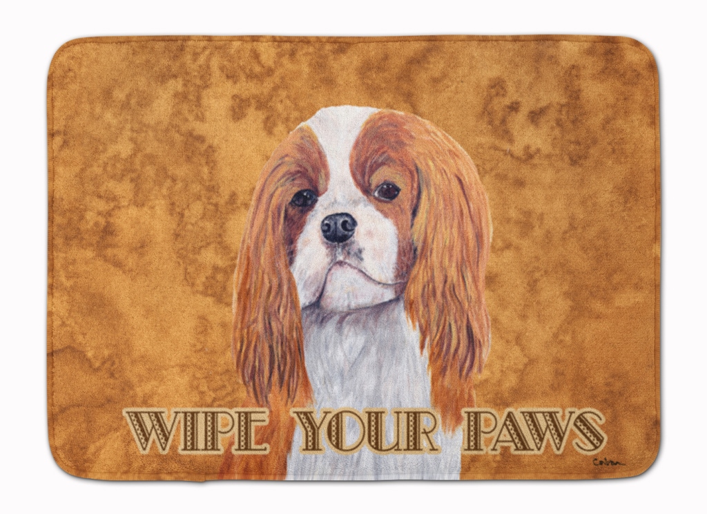 SC9118RUG Cavalier Spaniel Wipe your Paws Machine Washable Memory Foam Mat