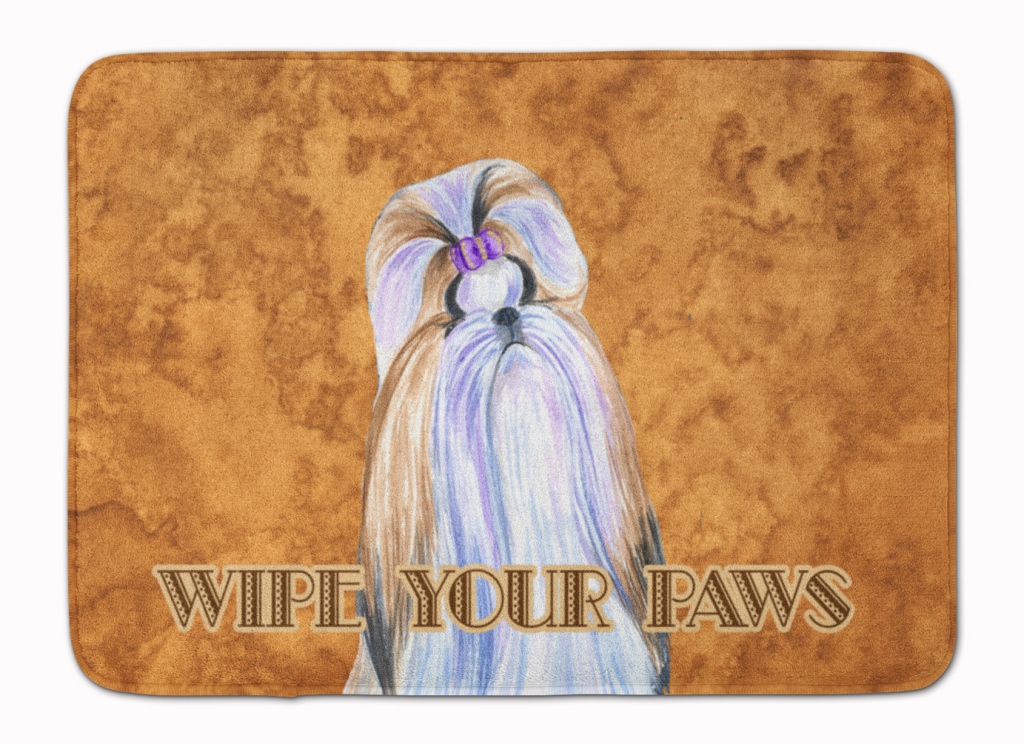SS4904RUG Shih Tzu Wipe your Paws Machine Washable Memory Foam Mat