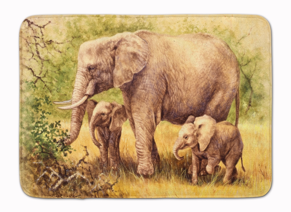 BDBA0112RUG Elephants by Daphne Baxter Machine Washable Memory Foam Mat