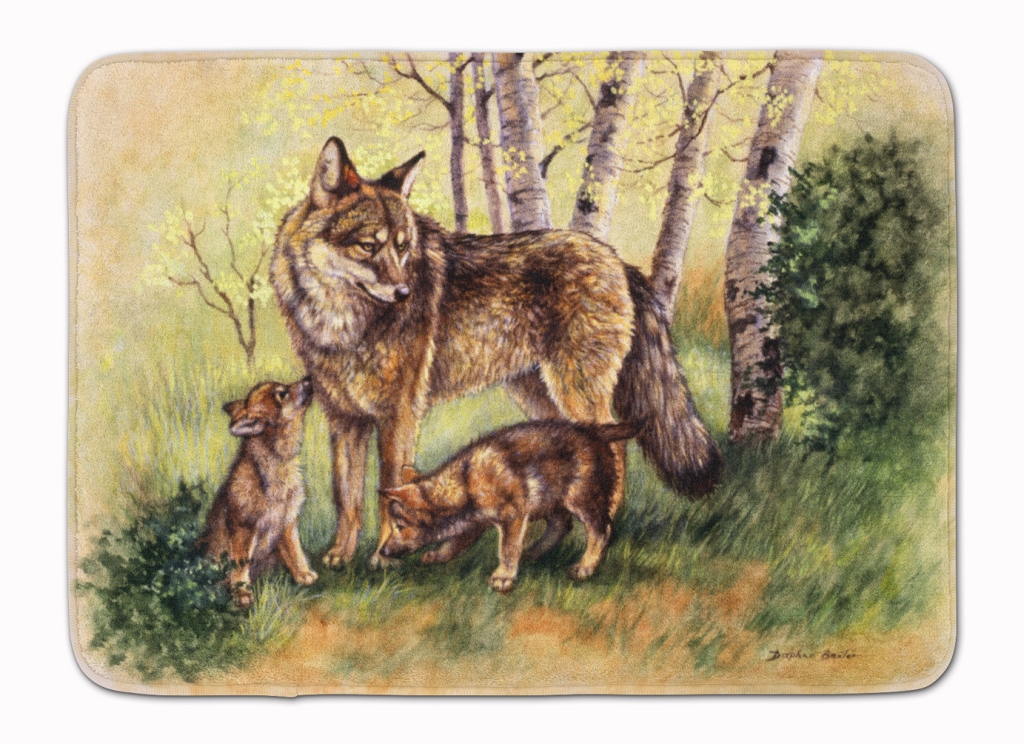 Wolf Wolves by Daphne Baxter Machine Washable Memory Foam Mat