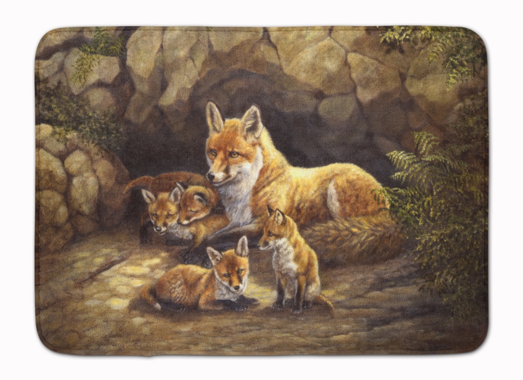 BDBA0169RUG Fox Family Foxes by the Den Machine Washable Memory Foam Mat
