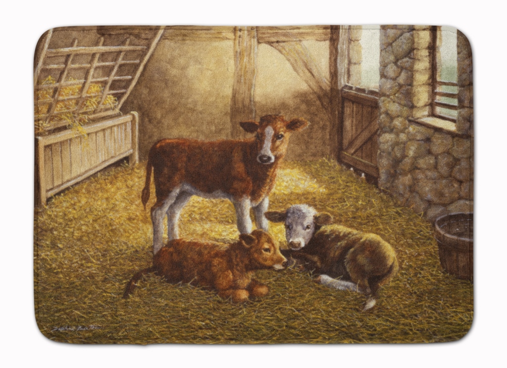 BDBA0179RUG Cows Calves in the Barn Machine Washable Memory Foam Mat